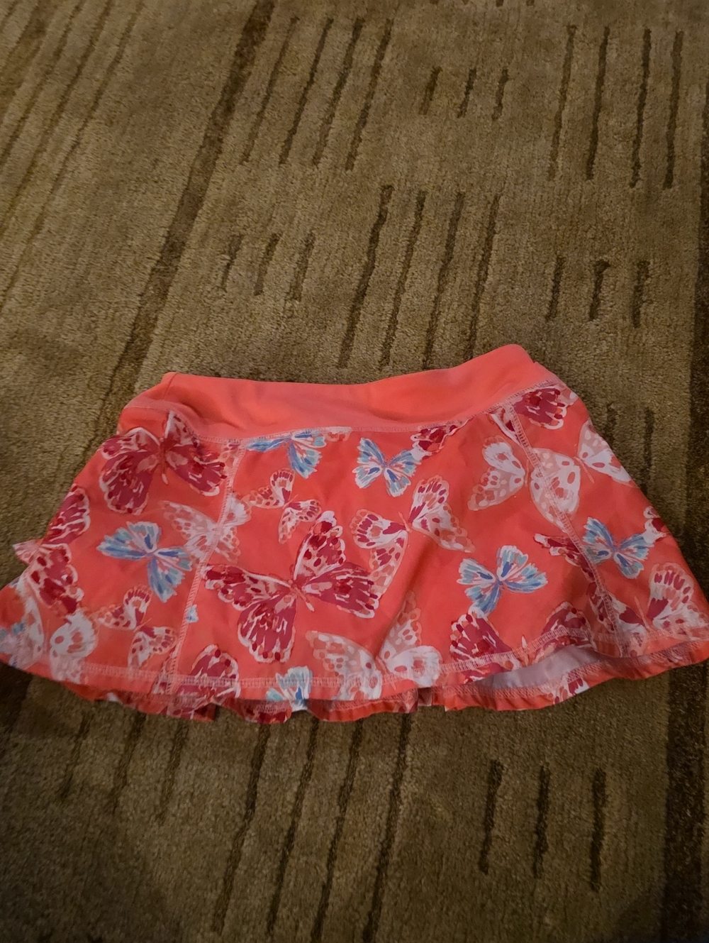 5/25 Coral Butterfly Print Skort 7-8 By Gymgo